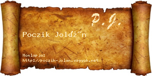Poczik Jolán névjegykártya