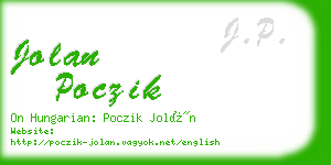 jolan poczik business card